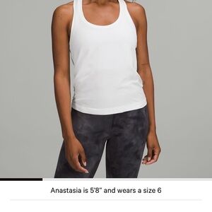 Lulu Swiftly Tech Waist Length Tank in White